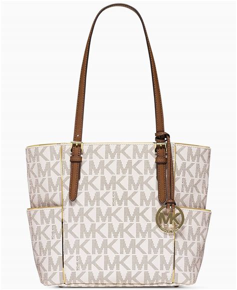 michael kors vanilla signature specchio frame out large ns tote|michael michael kors large north south tote .